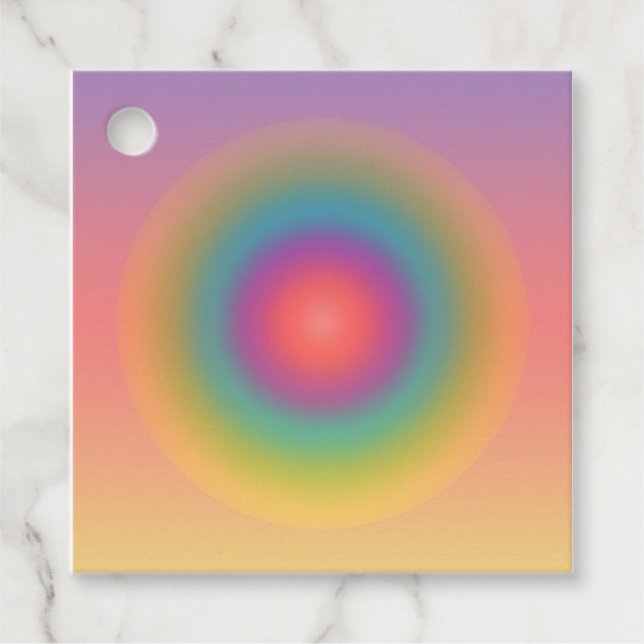 Koncentrerat cirkelutrymme för färglöst regnbåge gåvor etiketter (Framsida)