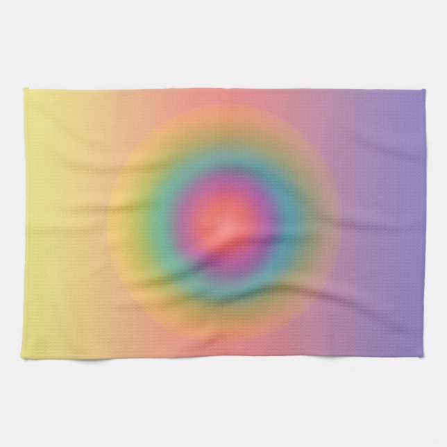 Koncentrerat cirkelutrymme för färglöst regnbåge kökshandduk (Horisontell)