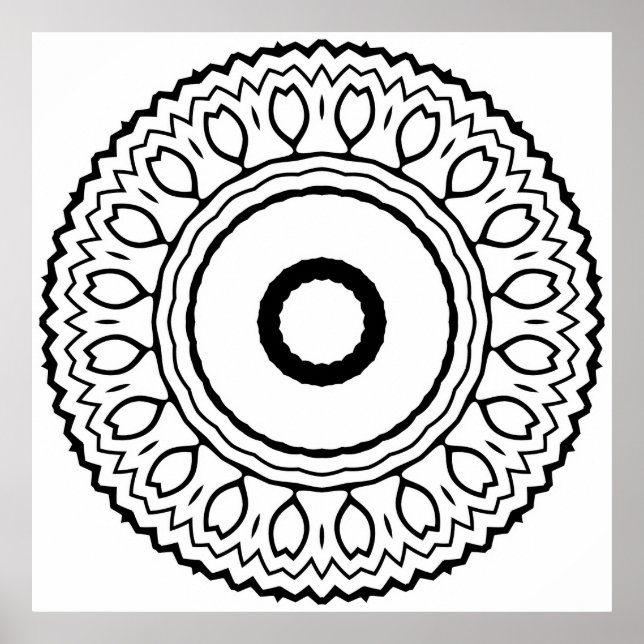 Koncentrisk blomster-mandala med sicksack-formad h poster (Framsidan)