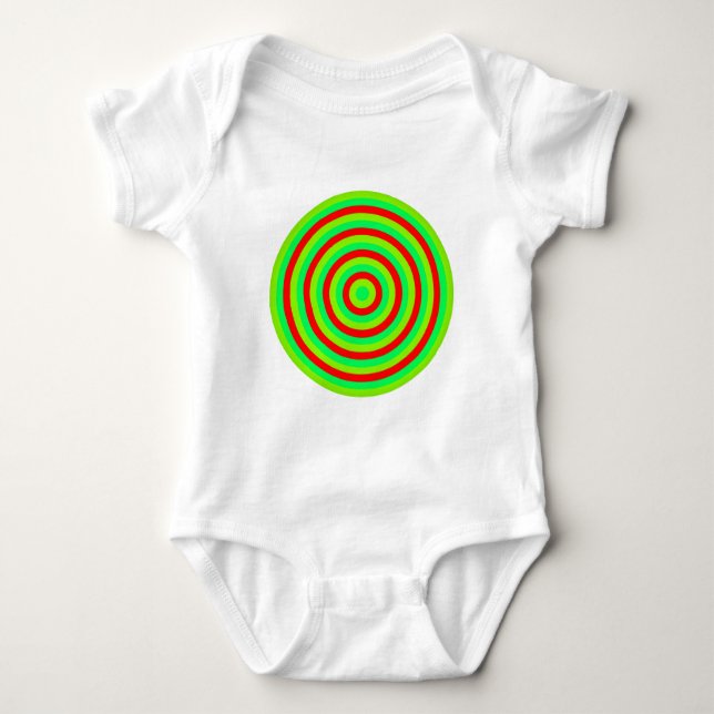 Koncentrisk färghel cirkel med Baby-kläder Tee Shirt (Framsida)