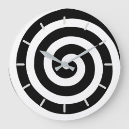 Koncentrisk spiral i svart-vit rund klocka