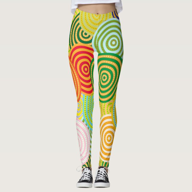 Koncentriska cirklar Scarf Leggings (Framsida)