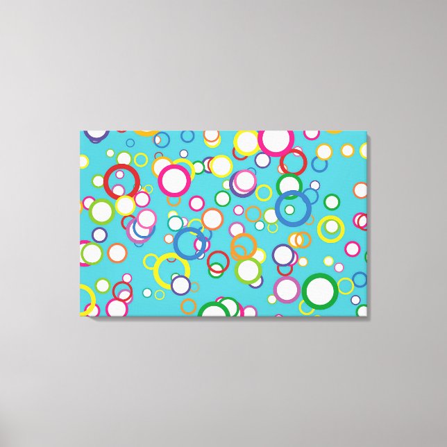 Koncentriska cirklar Wrapped Canvas Skriv ut (Framsida)