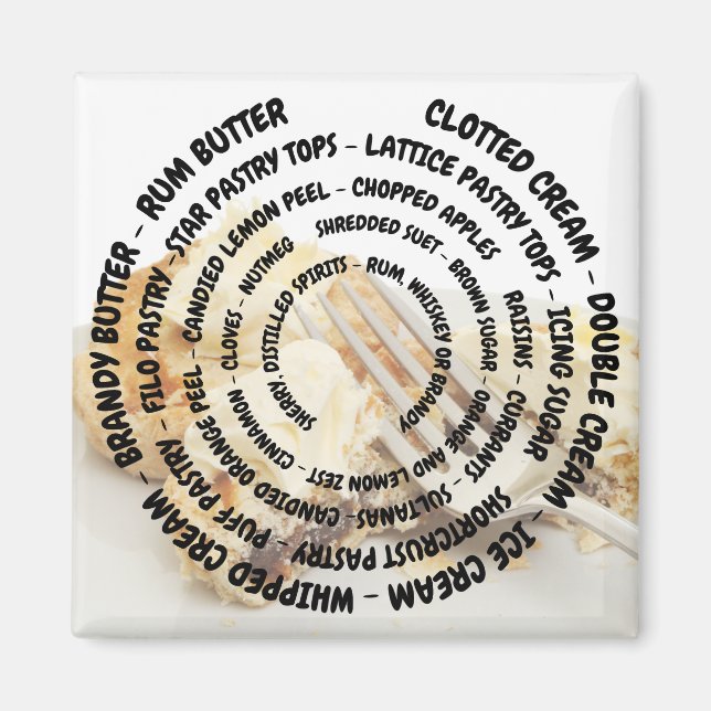 Koncentriska ingredienser i Mince Paj med toppinga Magnet (Framsidan)