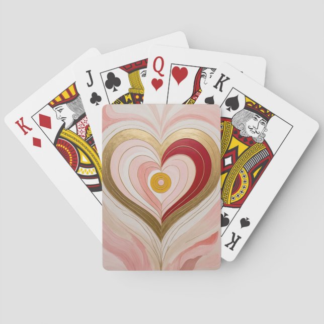 Koncentriskt hjärtblom casinokort (Baksidan)