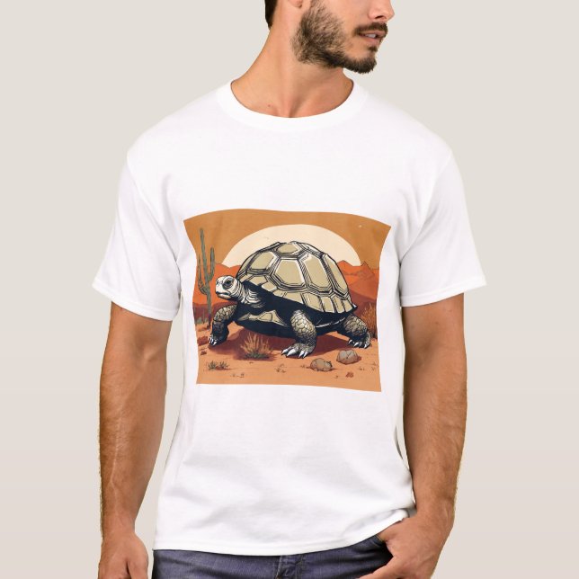 Koncept konst av en stor Tortoise i Arid Shrubland T Shirt (Framsida)