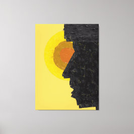 Konceptuell Abstrakt Silhuett och Sol Canvastryck