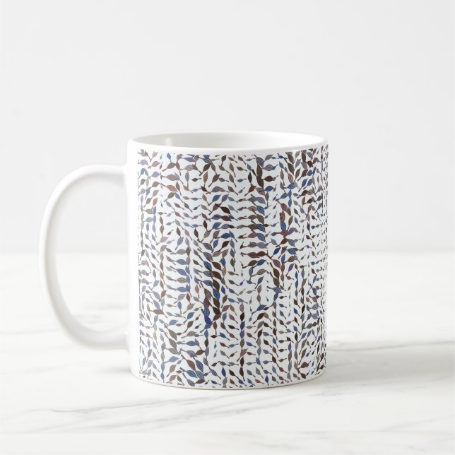 Konceptuell bakgrund lämnar teckning mönster. Styl Kaffemugg (Vänster)