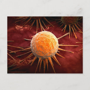 Konceptuell bild av cancervirus 1 vykort