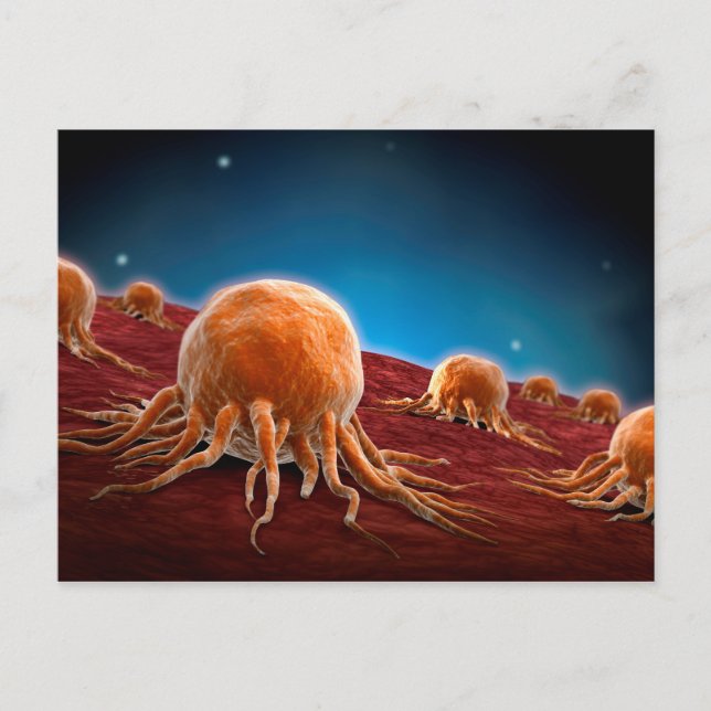 Konceptuell bild av cancervirus 3 vykort (Framsida)
