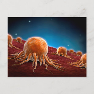 Konceptuell bild av cancervirus 3 vykort