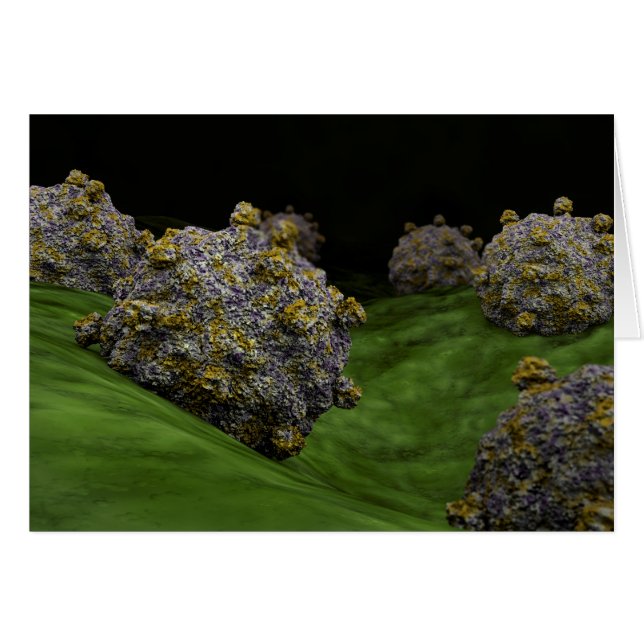 Konceptuell bild av coxsackievirus 1 hälsningskort (Framsidan Horizontal)