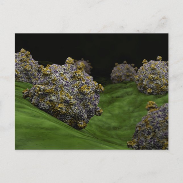 Konceptuell bild av coxsackievirus 1 vykort (Framsida)