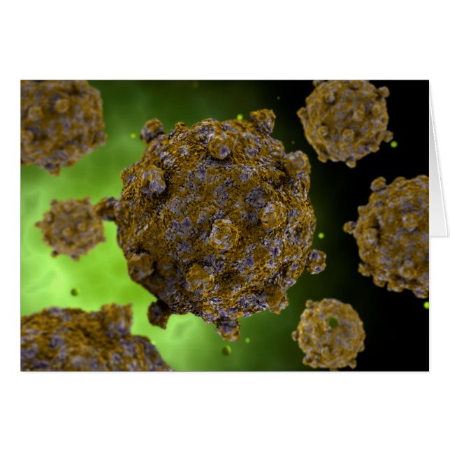 Konceptuell bild av coxsackievirus 2 hälsningskort (Framsidan Horizontal)