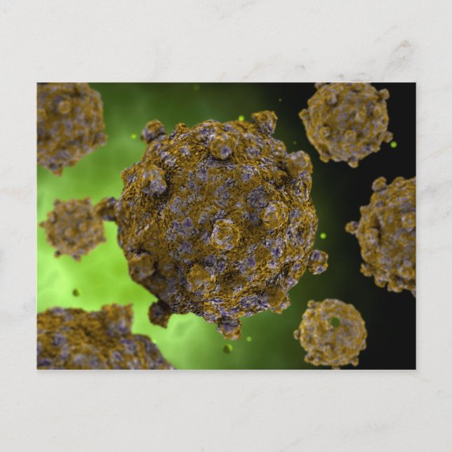 Konceptuell bild av coxsackievirus 2 vykort (Framsida)