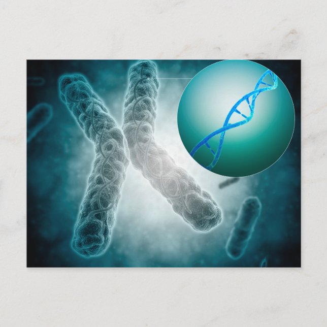 Konceptuell bild av en Telomere som visar DNA Vykort (Framsida)