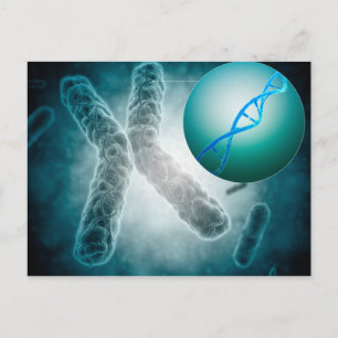 Konceptuell bild av en Telomere som visar DNA Vykort