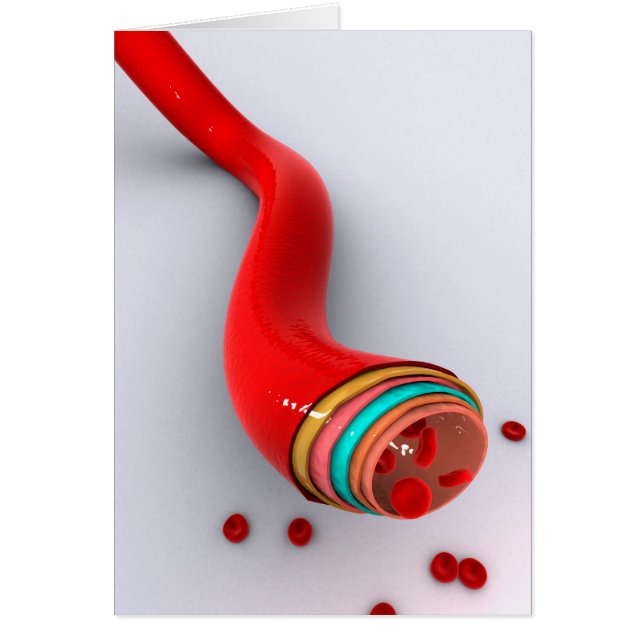 Konceptuell bild av ett blodkärl hälsningskort (Framsidan)