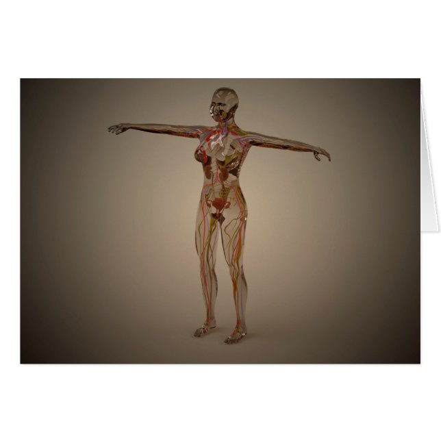 Konceptuell bild av humant nervsystem 2 hälsningskort (Framsidan Horizontal)