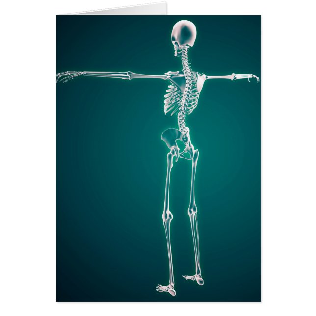 Konceptuell bild av humant skelettsystem hälsningskort (Framsidan)