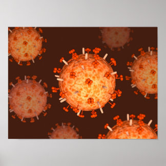 Konceptuell bild av influensa som orsakar influens poster