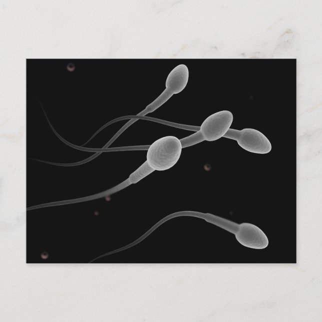 Konceptuell bild av manlig sperma vykort (Framsida)