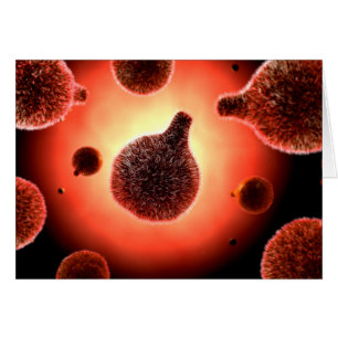 Konceptuell bild av plasmodium som orsakar malaria hälsningskort