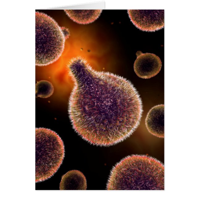 Konceptuell bild av plasmodium som orsakar malaria hälsningskort (Framsidan)