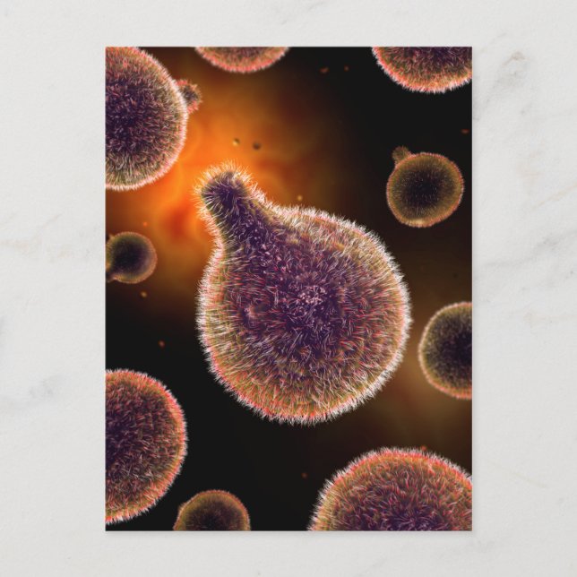Konceptuell bild av plasmodium som orsakar malaria vykort (Framsida)