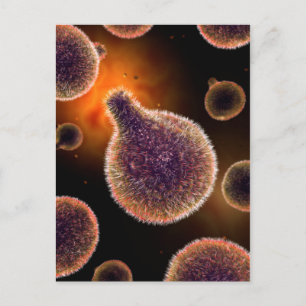 Konceptuell bild av plasmodium som orsakar malaria vykort