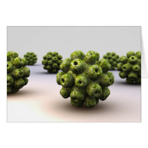 Konceptuell bild av polyomavirus hälsningskort