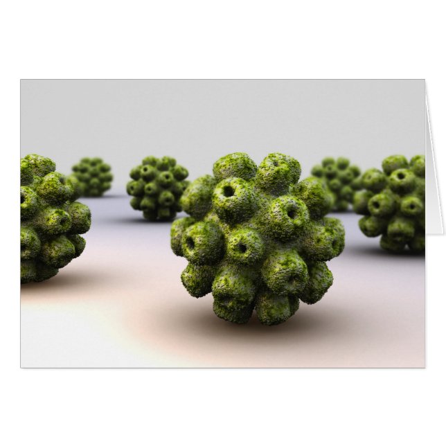 Konceptuell bild av polyomavirus hälsningskort (Framsidan Horizontal)