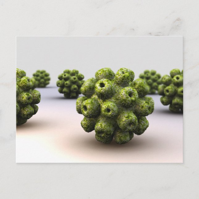 Konceptuell bild av polyomavirus vykort (Framsida)
