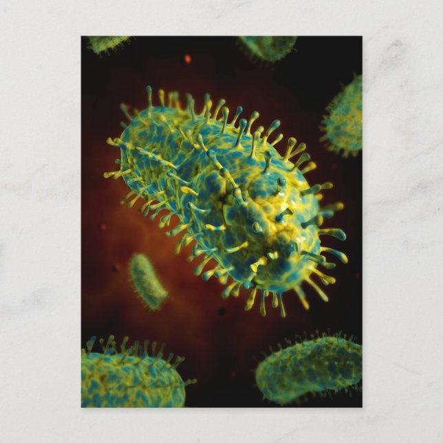 Konceptuell bild av rabiesvirus 1 vykort (Framsida)