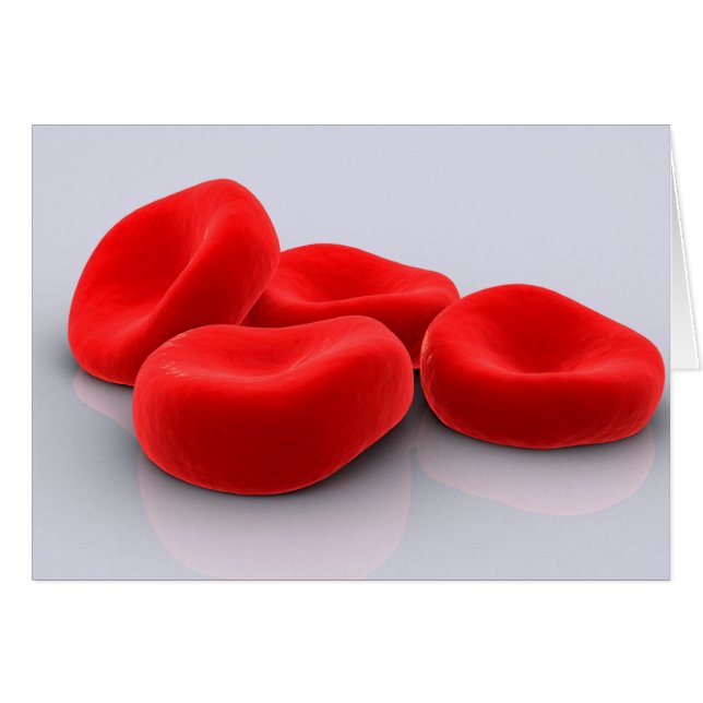Konceptuell bild av röda blodkroppar hälsningskort (Framsidan Horizontal)