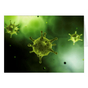 Konceptuell bild av vanligt virus hälsningskort