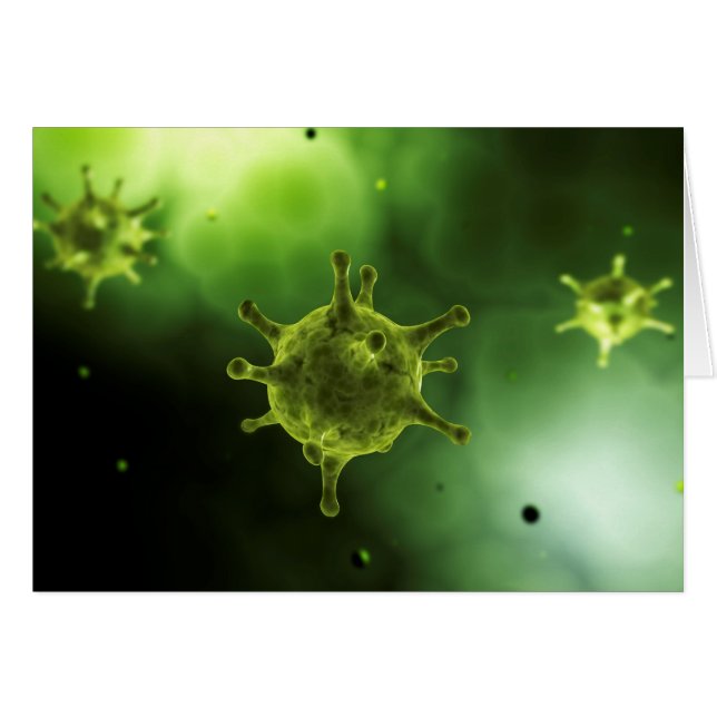 Konceptuell bild av vanligt virus hälsningskort (Framsidan Horizontal)