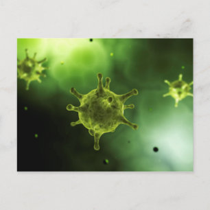 Konceptuell bild av vanligt virus vykort