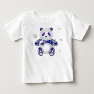 Konceptuell holografisk flytande glas 3D Panda T Shirt