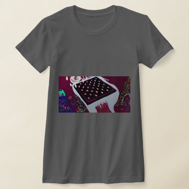 Konceptuellt Abstrakt Schackbräde Landskap T Shirt (Laydown)