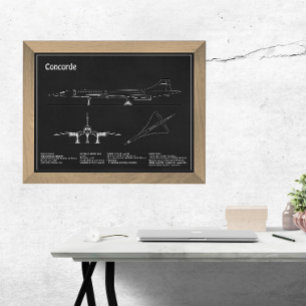 Koncorde - Planer för flygplansavtryck i Teckning Fototryck