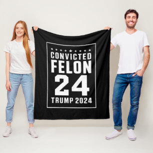 Kondemnerad Felon 4:e Juli Trump 2024 Fleecefilt