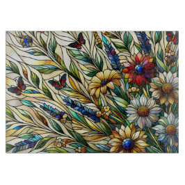 Kondenserad glasdesign Wildblommor och Butterflies