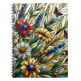 Kondenserad glasdesign Wildblommor och Butterflies Anteckningsbok