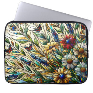 Kondenserad glasdesign Wildblommor och Butterflies Laptop Fodral