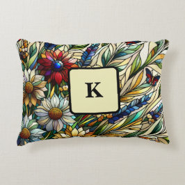 Kondenserad glasdesign Wildblommor och Butterflies Prydnadskudde