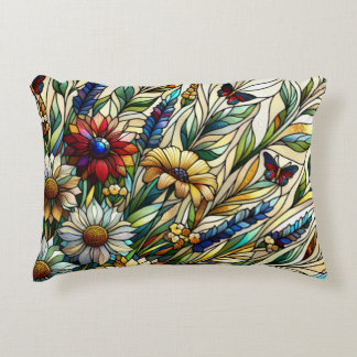 Kondenserad glasdesign Wildblommor och Butterflies Prydnadskudde