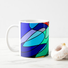 Kondenserad glaskardinal Abstract Design Kaffemugg