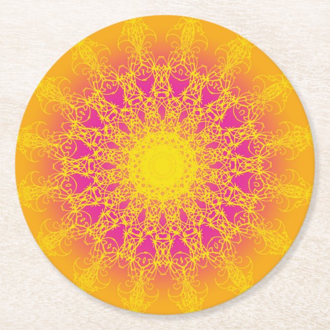 Kondesign Mandala Underlägg Papper Rund (Framsidan)