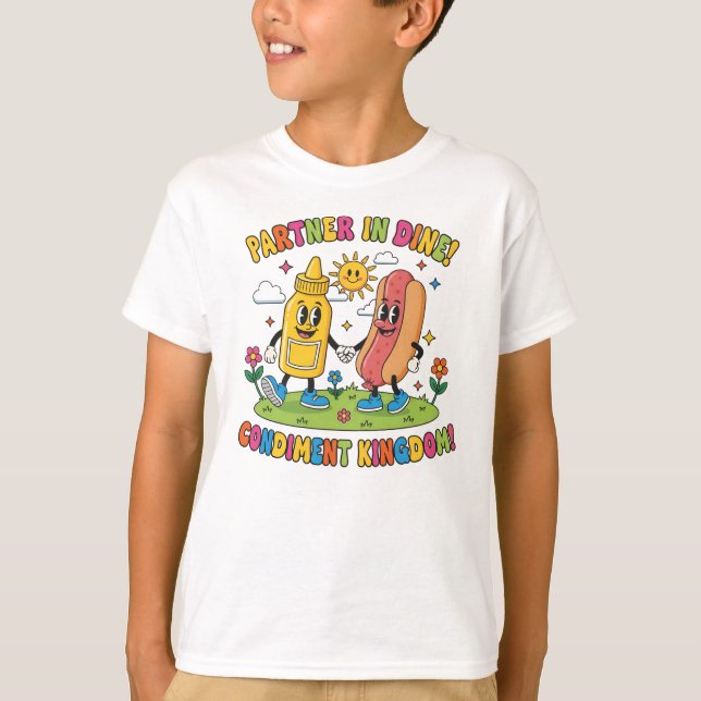 Kondimentrike – Glad Hot Dog & Senap T-shirt (Framsida)